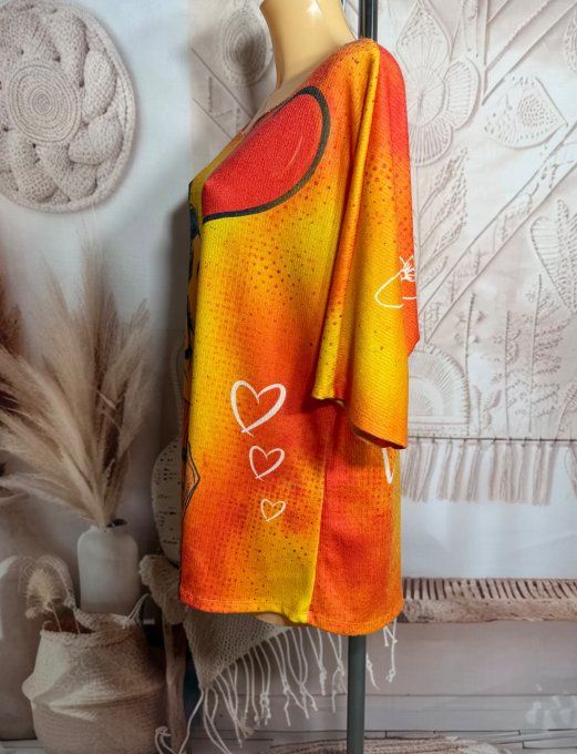 Pull de printemps orangé manches courtes Girl in Love confort +++ du 36 au 44/46