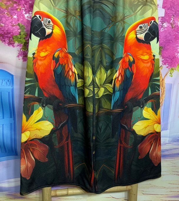 Panta-jogg cuisses larges / Pantalon "Cocoon" Tropical Spirit Perroquets confort +++ du 38 au 48