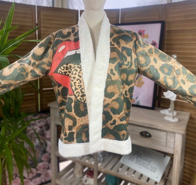 Veste perfecto simili-cuir corail confort +++ du 42 au 48/50