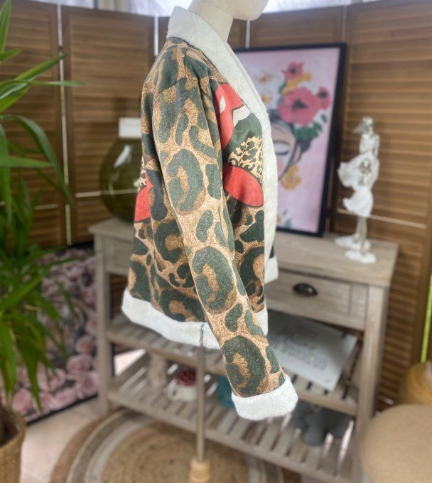 Veste perfecto simili-cuir corail confort +++ du 42 au 48/50