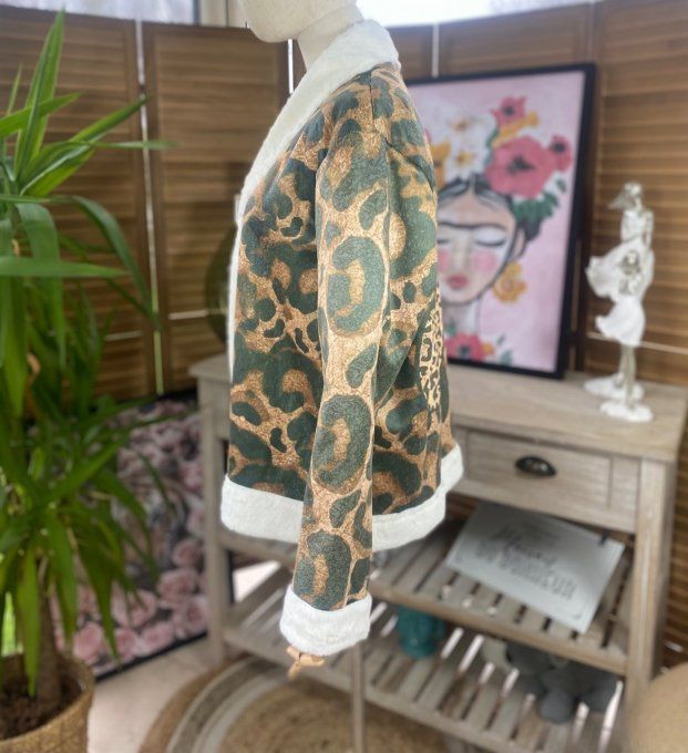 Veste perfecto simili-cuir corail confort +++ du 42 au 48/50