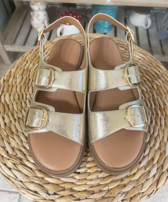 Sandales dorées or pailletées confort ++++ 