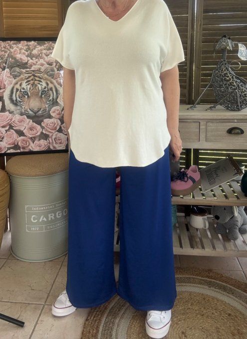 Pantalon Palazzo bleu royal ultra extensible confort +++++ du 40 au 52 