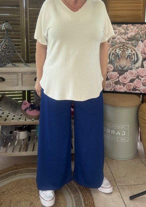 Pantalon Palazzo bleu royal ultra extensible confort +++++ du 40 au 52 