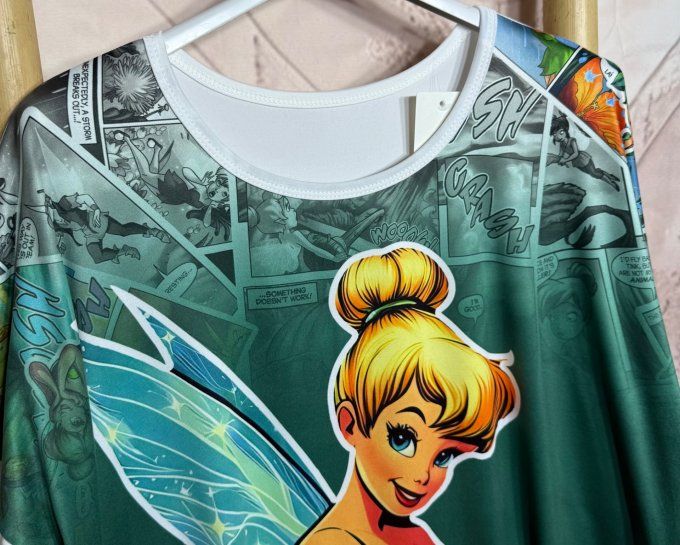 Top ample blanc manches longues La Fée Clochette du 40 au 52/54 