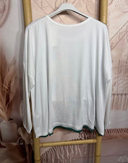 Top ample blanc manches longues La Fée Clochette du 40 au 52/54 