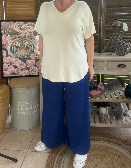 Pantalon Palazzo bleu royal ultra extensible confort +++++ du 40 au 52 