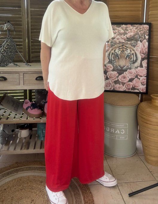 Pantalon Palazzo rouge ultra extensible confort +++++ du 40 au 52