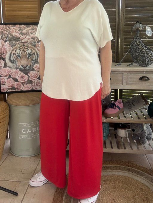 Pantalon Palazzo rouge ultra extensible confort +++++ du 40 au 52