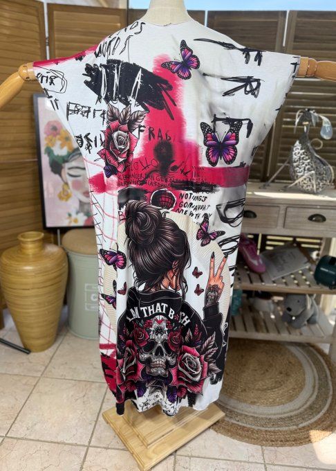 Robe longue blanche The Tattoo Gothic Little  Girl du 40 au 50 