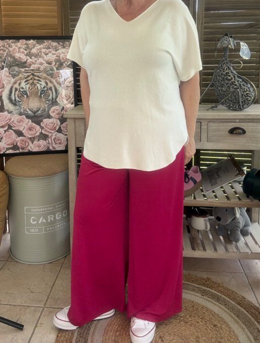 Pantalon Palazzo fuschia ultra extensible confort +++++ du 40 au 52