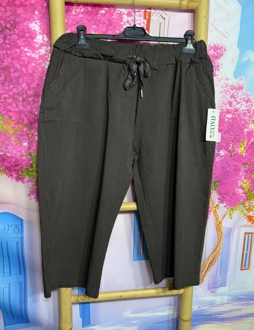 Bermuda / short long Chocolat dit "magique" ultra extensible confort ++++ du 40 au 52  