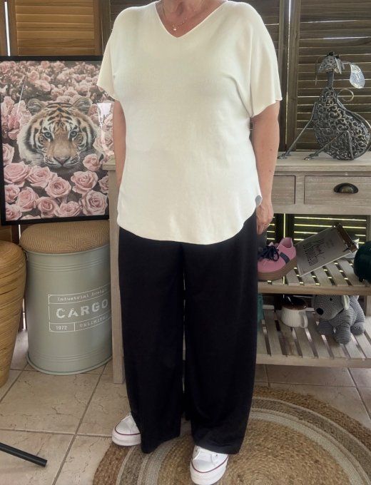 Pantalon Palazzo noir ultra extensible confort +++++ du 40 au 52