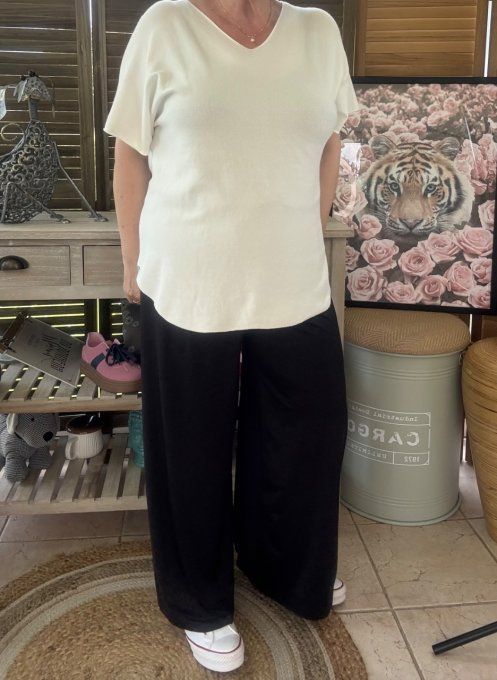 Pantalon Palazzo noir ultra extensible confort +++++ du 40 au 52