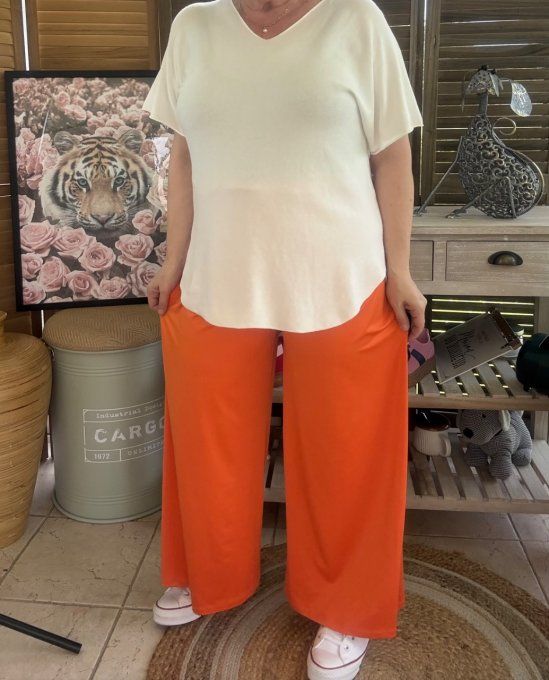 Pantalon Palazzo orange ultra extensible confort +++++ du 40 au 52 