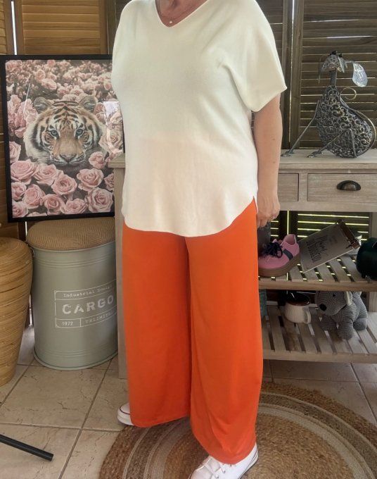 Pantalon Palazzo orange ultra extensible confort +++++ du 40 au 52 