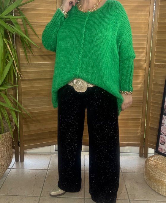 pull asymétrique oversize sans laine vert Gucci col V douceur +++ du 42 au 56/58