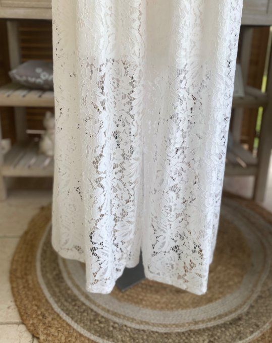 pantalon palazzo dentelle blanche confort ++++  du 40 au 50/52 