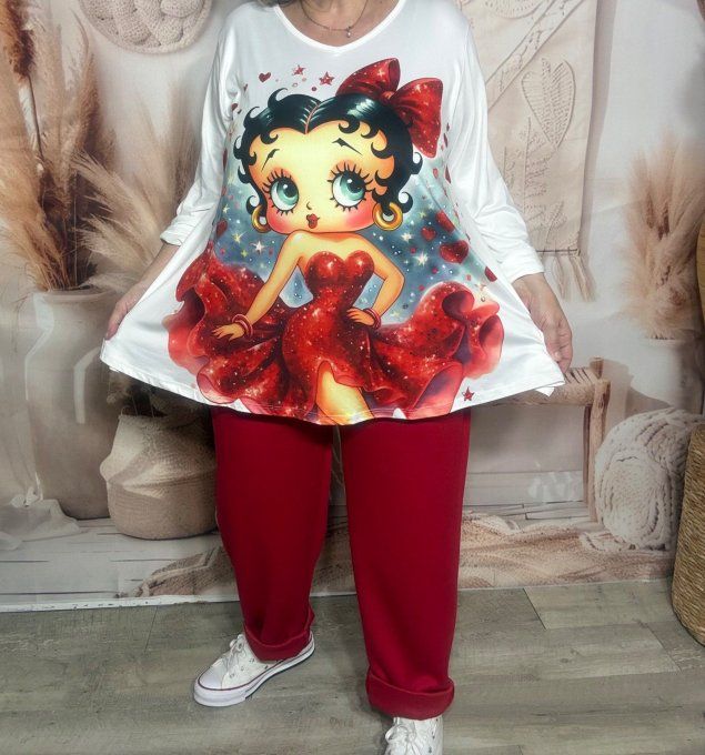 Lot de 2 Tops manches longues Papillon + Betty Boop du 42 au 56/58 