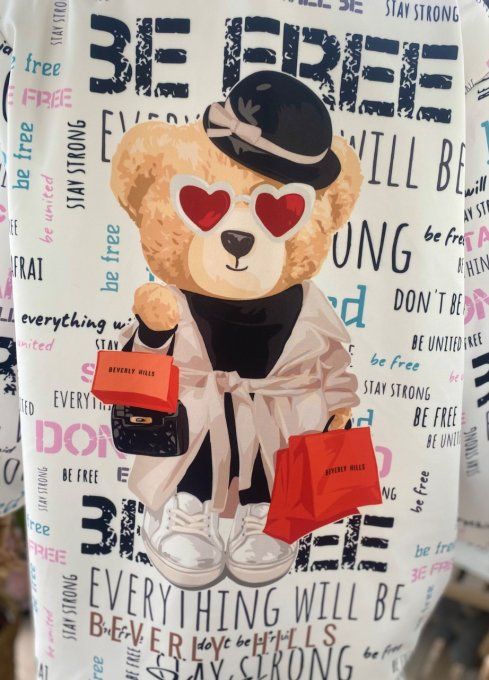 Veste blazer ample blanc Graffitis doublée The Fashion Teddy Bear du 42 au 50/52 et +