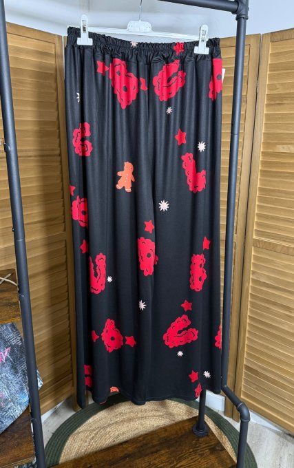 Pyjama noir Top manches longues Labubu Skulls douceur +++ du 40 au 52/54