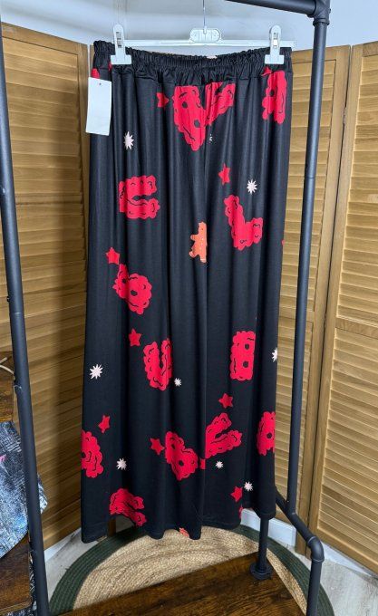 Pyjama noir Top manches longues Labubu Skulls douceur +++ du 40 au 52/54