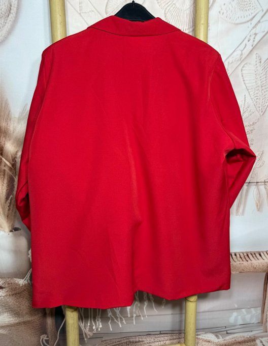 Veste blazer ample rouge TOUTE DOUBLÉE du 42 au 54 et même + si portée ouverte