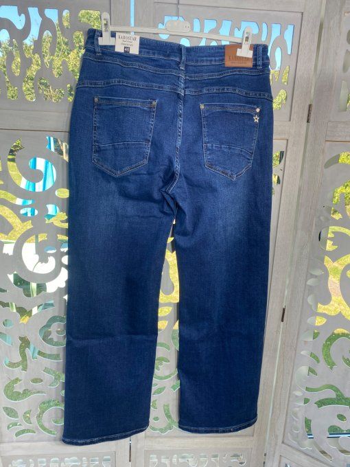 Jeans Straight Legs Brut coupe droite zip asymétrique boutons stretch ++ (42/46 ou 44/48)