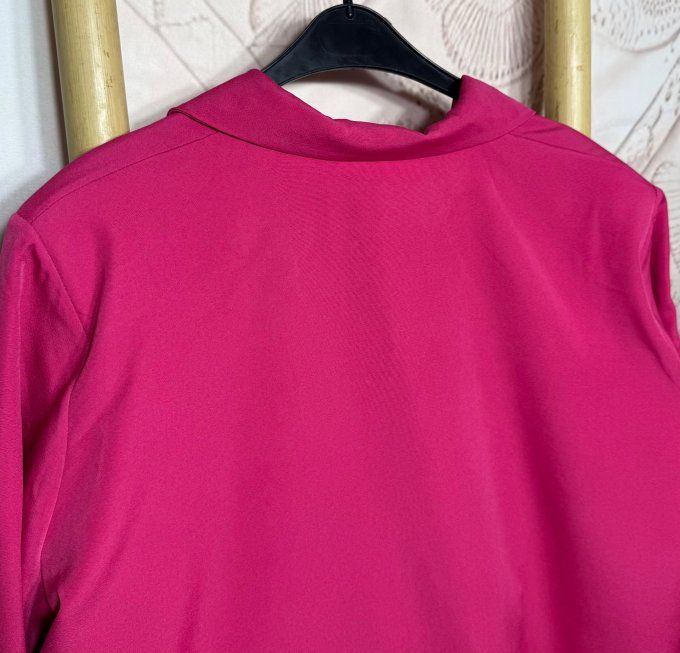 Veste blazer ample Fuschia TOUTE DOUBLÉE du 42 au 54 et même + si portée ouverte 