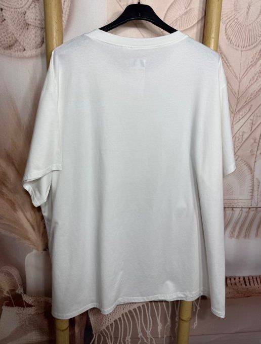 Tee-shirt oversize coton crème imprimé Teckel Pull rayé rouge douceur +++ du 40 au 52/54 