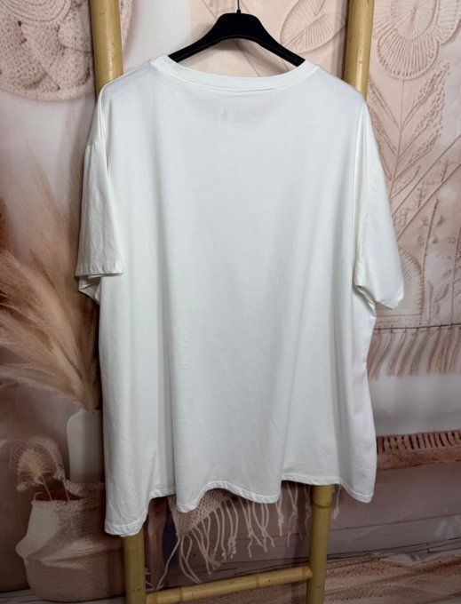 Tee-shirt oversize coton crème imprimé Daisy Duck Disney douceur +++ du 40 au 52/54 