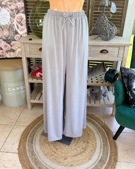 Pantalon Palazzo gris perle ultra extensible confort +++++ du 40 au 52