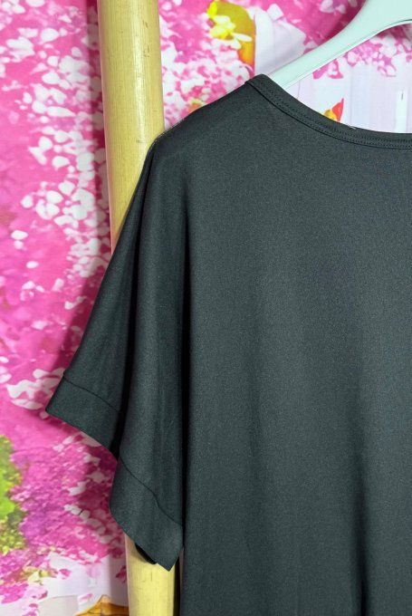 Tee-shirt ample noir manches courtes Cheshire Chat Alice au Pays des Merveilles du 40 au 50/52 