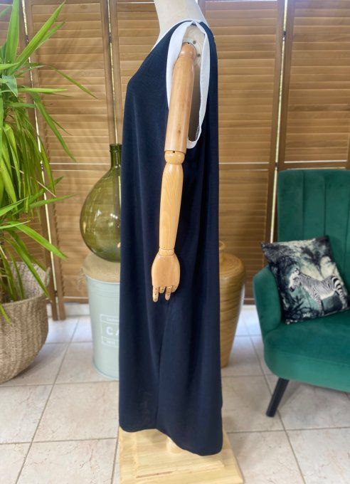 Robe longue trapèze noire et blanche du 40 au 50  