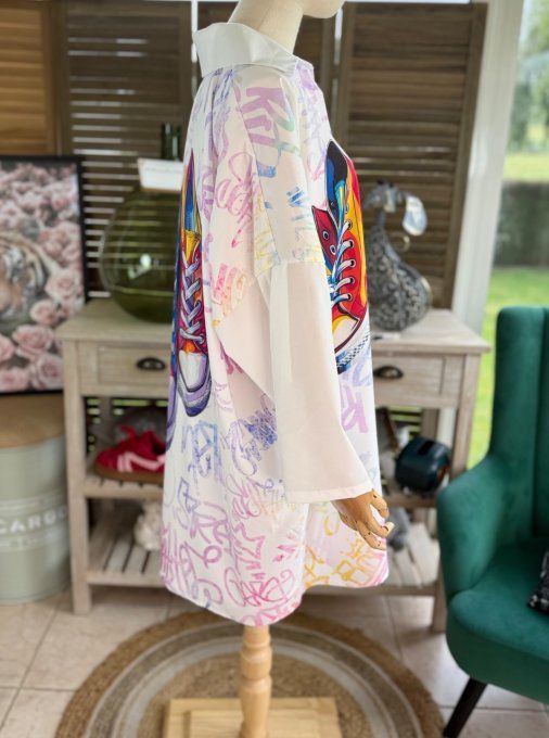 Robe chemise oversize Graffitis My Fashion Pretty Shoes du 42 au 52/54 