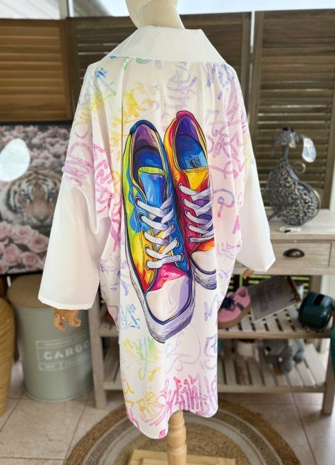 Robe chemise oversize Graffitis My Fashion Pretty Shoes du 42 au 52/54 