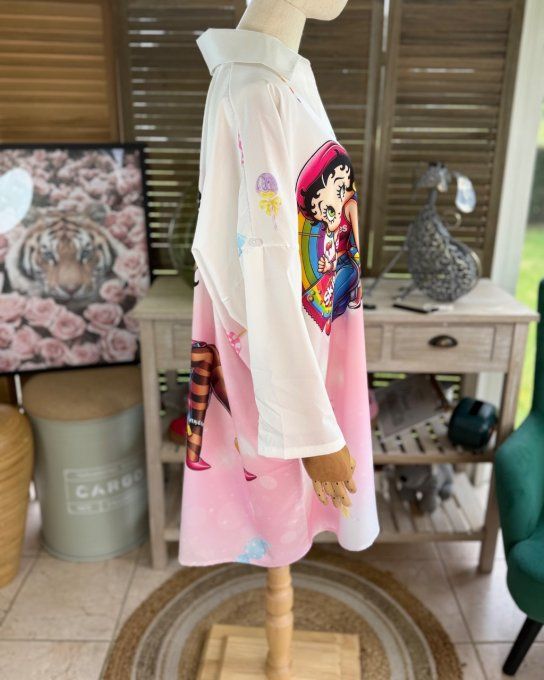 Robe chemise oversize Betty Boop Pretty Fashion Girl du 42 au 52/54