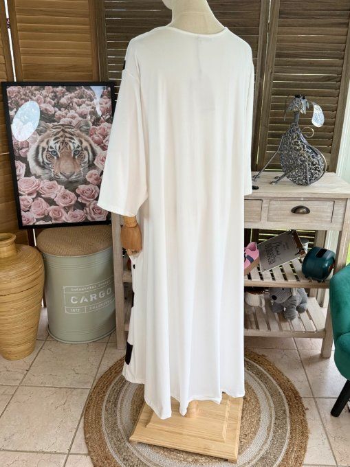 Robe trapèze longue ample blanche Snoopy & Friends Charlie Brown du 42 au 54/56 et +  
