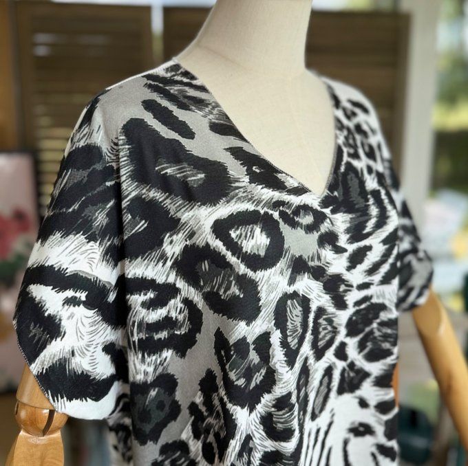 Robe longue léopard noir La Fée Clochette Urban Fashion Girl du 40 au 50 