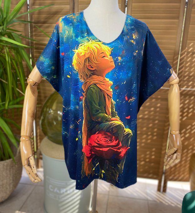Top fin ample bleu Le Petit Prince du 40 au 52 