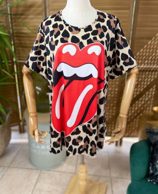 Top fluide trapèze Léopard The Rolling Stones du 38 au 50/52 