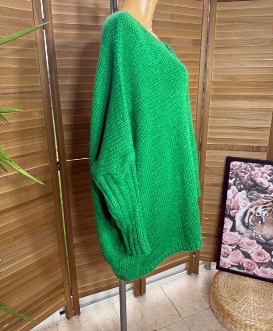 pull asymétrique oversize sans laine vert Gucci col V douceur +++ du 42 au 56/58