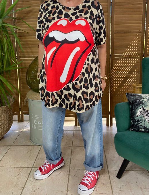 Top fluide trapèze Léopard The Rolling Stones du 38 au 50/52 