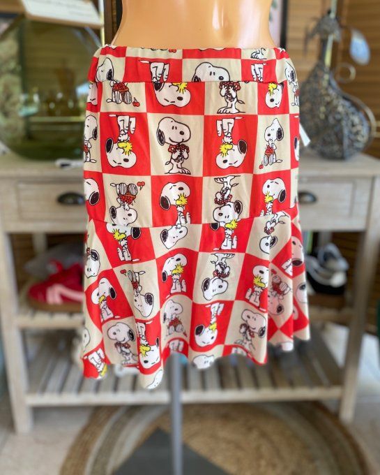 Jupe -short ample rouge Portraits de Snoopy all-over du 38 au 54