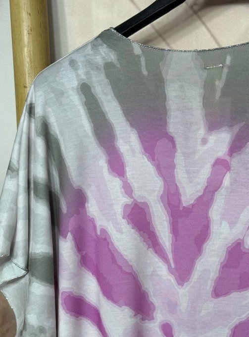 Top fin ample Tie & Dye Violine Gris I love my Dogs Teckels du 42 au 54/56 