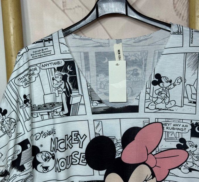 Top fin ample blanc effet BD Comics Minnie Disney du 42 au 54/56 