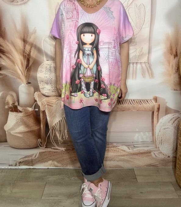 Top fin ample rose poudré Gorjuss Doll in London Santoro du 42 au 54/56 