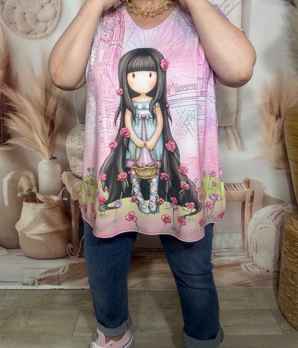 Top fin ample rose poudré Gorjuss Doll in London Santoro du 42 au 54/56 