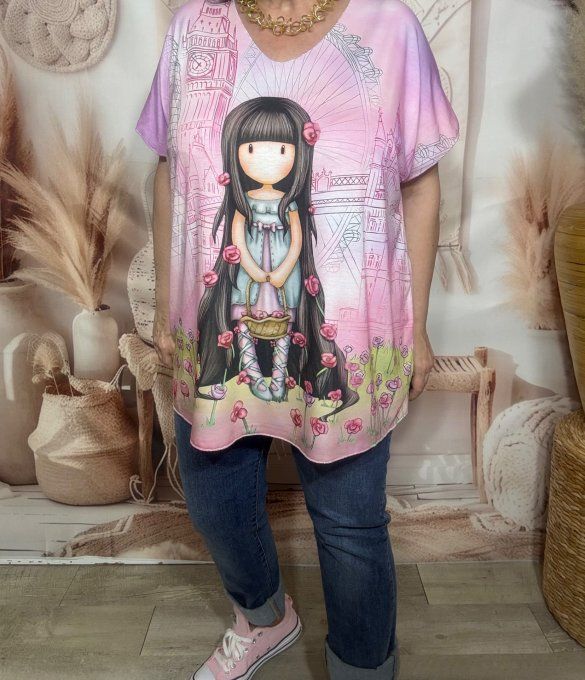 Top fin ample rose poudré Gorjuss Doll in London Santoro du 42 au 54/56 