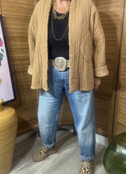 Veste matelassée coton camel douceur +++++ du 40 au 52 et même +